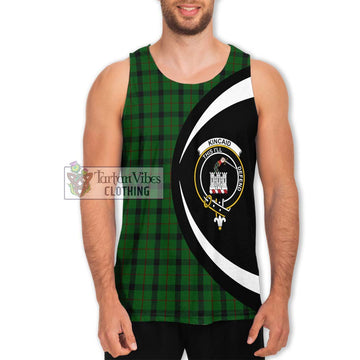 Kincaid Tartan Men's Tank Top with Family Crest Circle Style