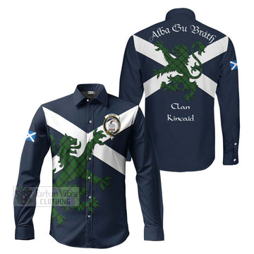 Kincaid Tartan Lion Rampant Long Sleeve Button Shirt Proudly Display Your Heritage with Alba Gu Brath and Clan Name