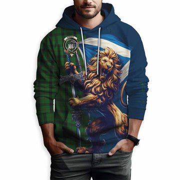 Kincaid Tartan Family Crest Hoodie with Scottish Majestic Lion