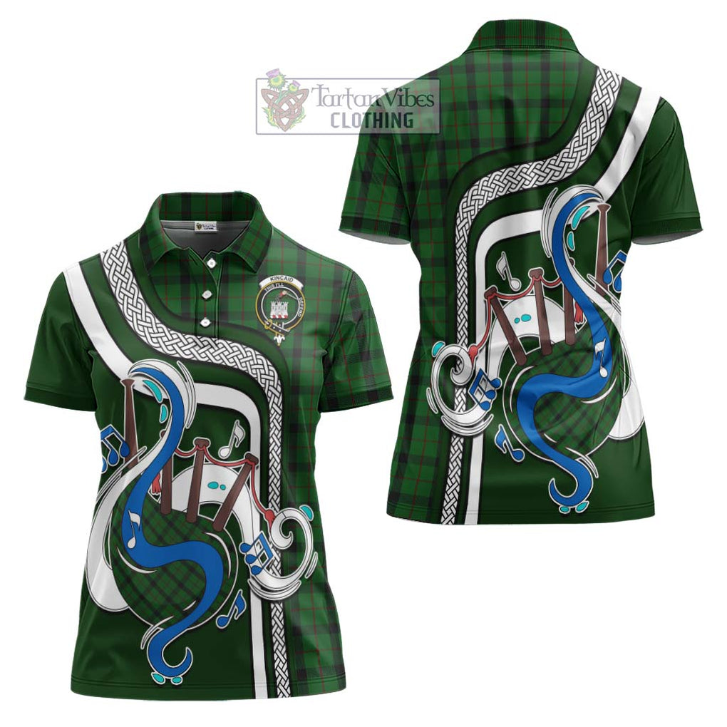 Kincaid Tartan Women's Polo Shirt with Epic Bagpipe Style Women - Tartanvibesclothing Shop