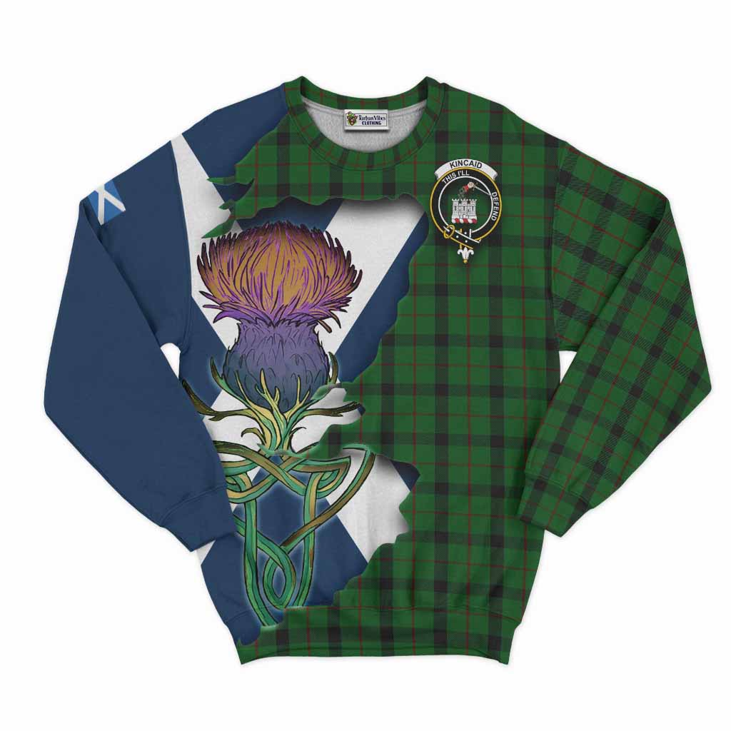 Kincaid Tartan Family Crest Sweatshirt Scottish Thistle Celtic Inspired Unisex - Tartan Vibes Clothing
