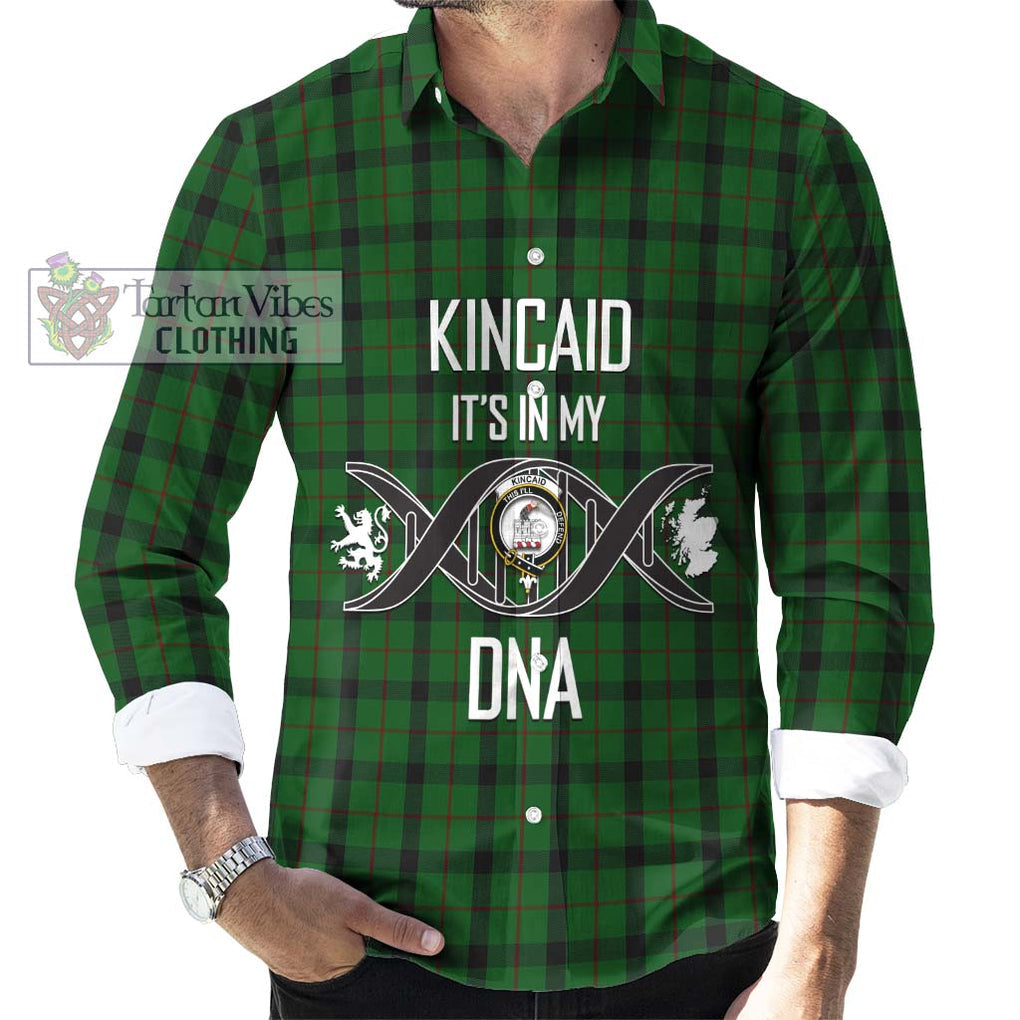 Kincaid Tartan Long Sleeve Button Shirt with Family Crest DNA In Me Style Men's Shirt S - Tartanvibesclothing Shop