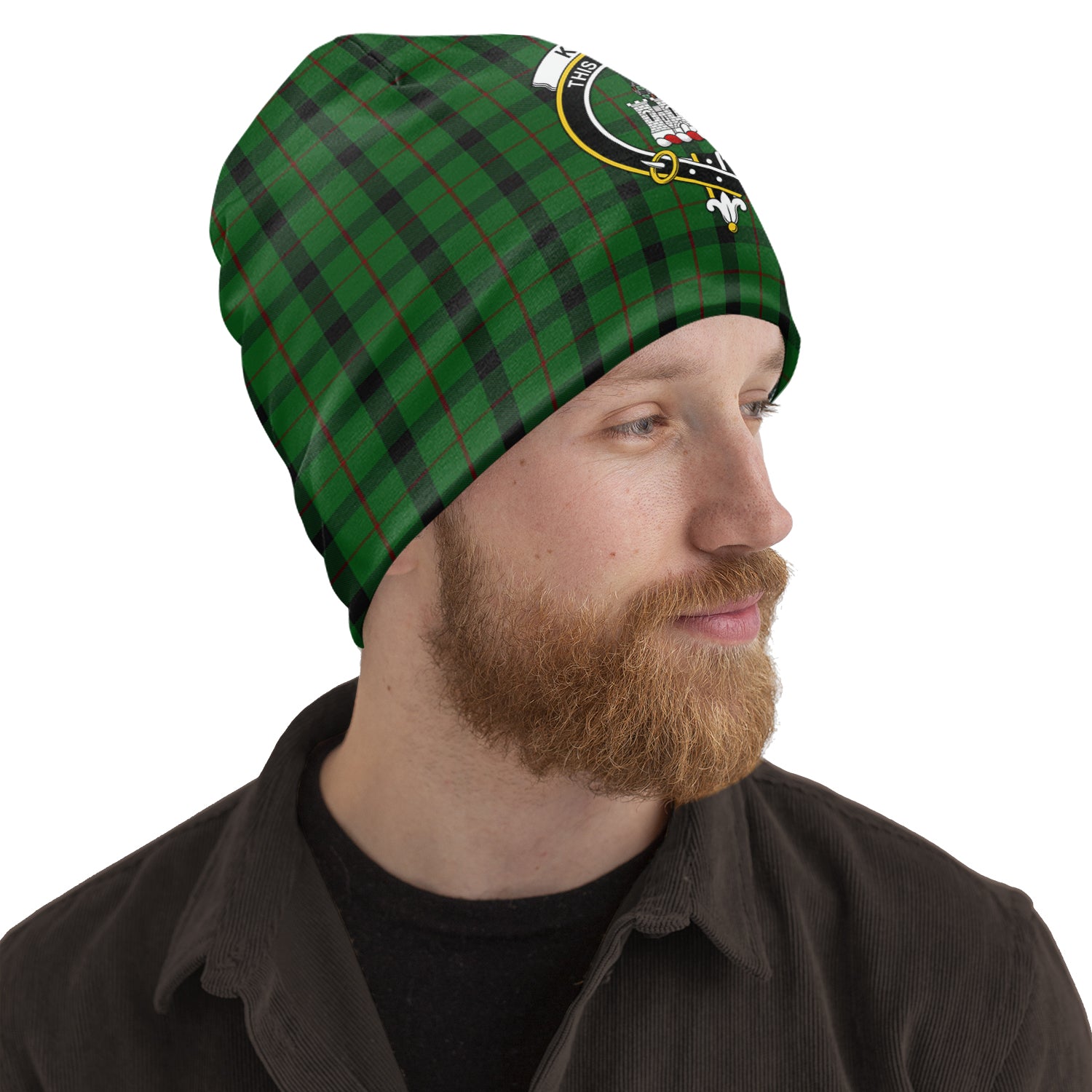 Kincaid Tartan Beanies Hat with Family Crest One Size 10.5*10.2 inches - Tartan Vibes Clothing