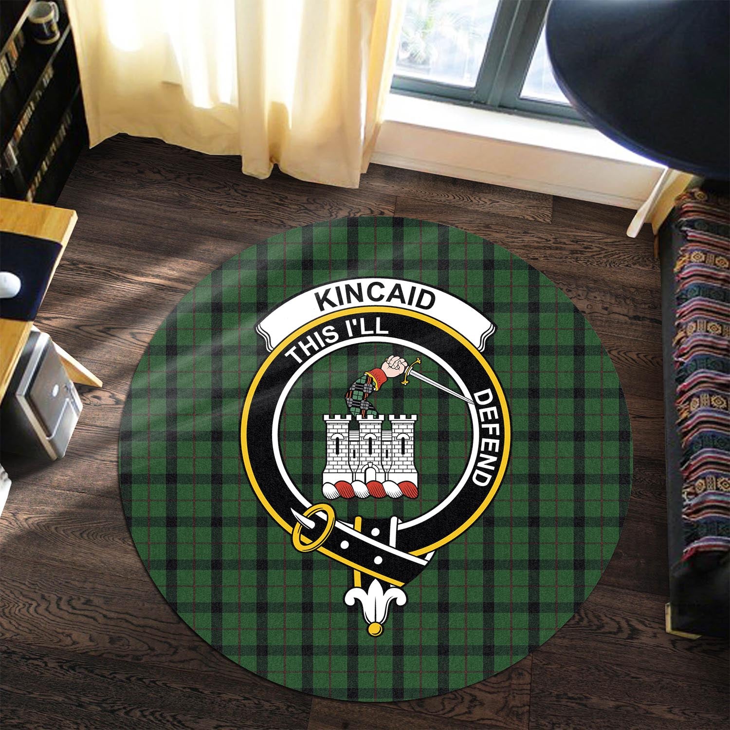 kincaid-tartan-round-rug-with-family-crest