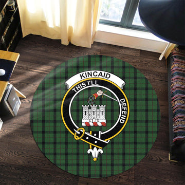 Kincaid Tartan Round Rug with Family Crest