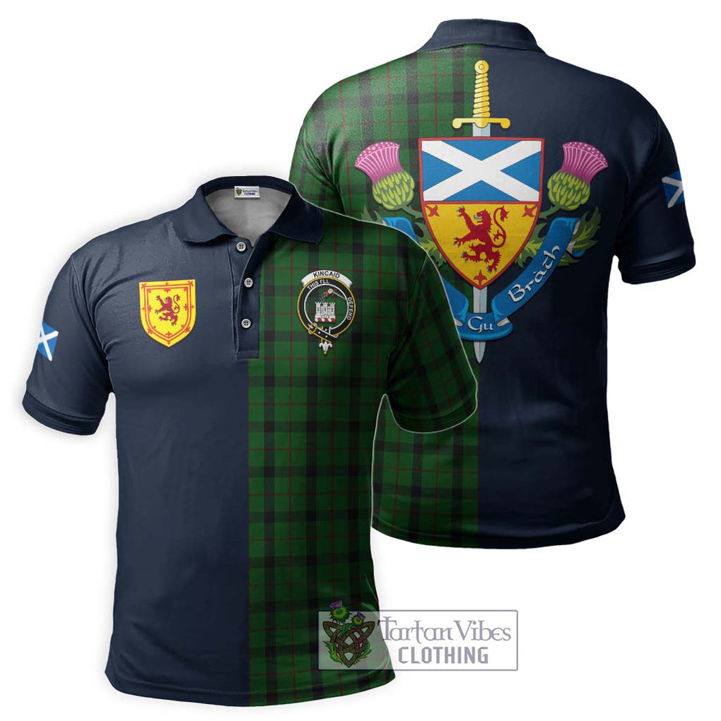 Tartan Vibes Clothing Kincaid Tartan Polo Shirt with Scottish Lion Royal Arm Half Style