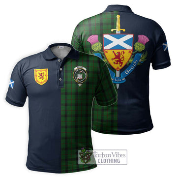 Kincaid Tartan Polo Shirt Alba with Scottish Lion Royal Arm Half Style