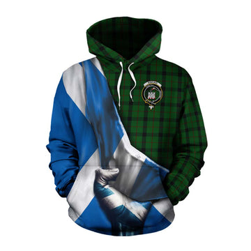 Kincaid Tartan Cotton Hoodie with Family Crest Scotland Patriotic Style