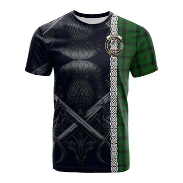 Kincaid Tartan Cotton T-shirt with Family Crest Cross Sword Thistle Celtic Vibes