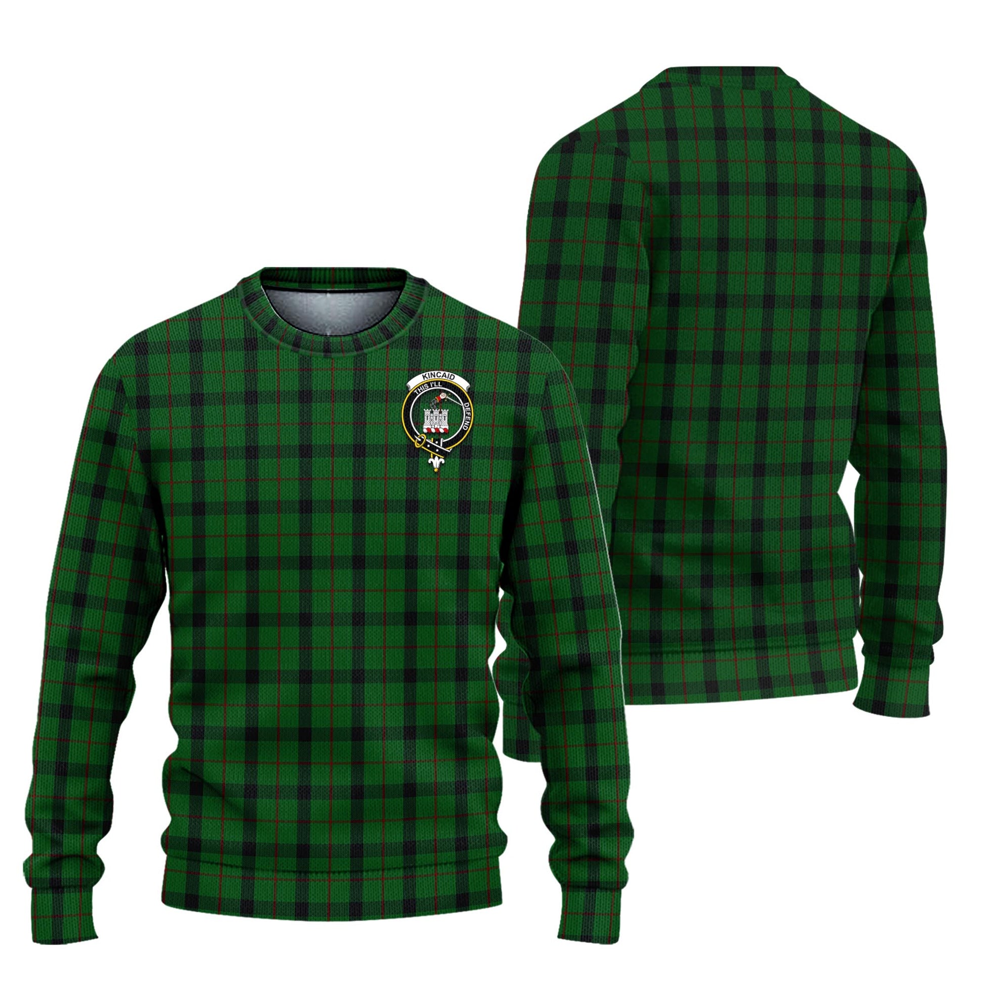 Kincaid Tartan Knitted Sweater with Family Crest Unisex - Tartanvibesclothing