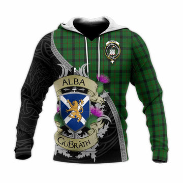 Kincaid Tartan Family Crest Knitted Hoodie Lion Rampant Royal Thistle Shield Celtic Inspired Unisex Knitted Pullover Hoodie - Tartan Vibes Clothing