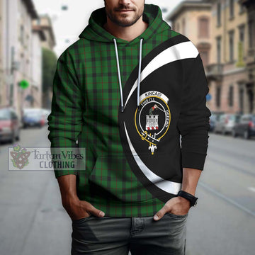 Kincaid Tartan Hoodie with Family Crest Circle Style