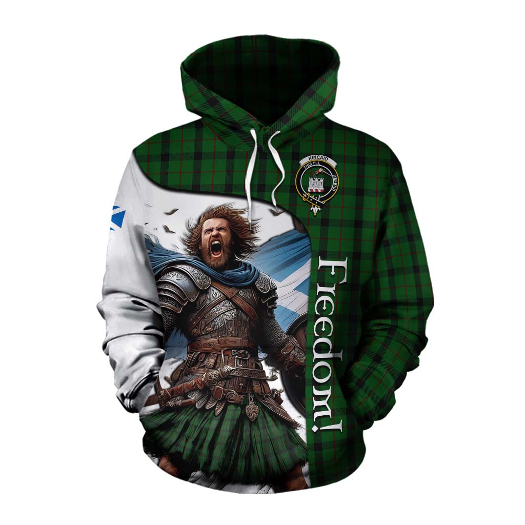 Tartan Vibes Clothing Kincaid Crest Tartan Cotton Hoodie Inspired by the Freedom of Scottish Warrior