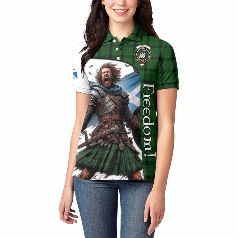 Tartan Vibes Clothing Kincaid Crest Tartan Women's Polo Shirt Inspired by the Freedom of Scottish Warrior