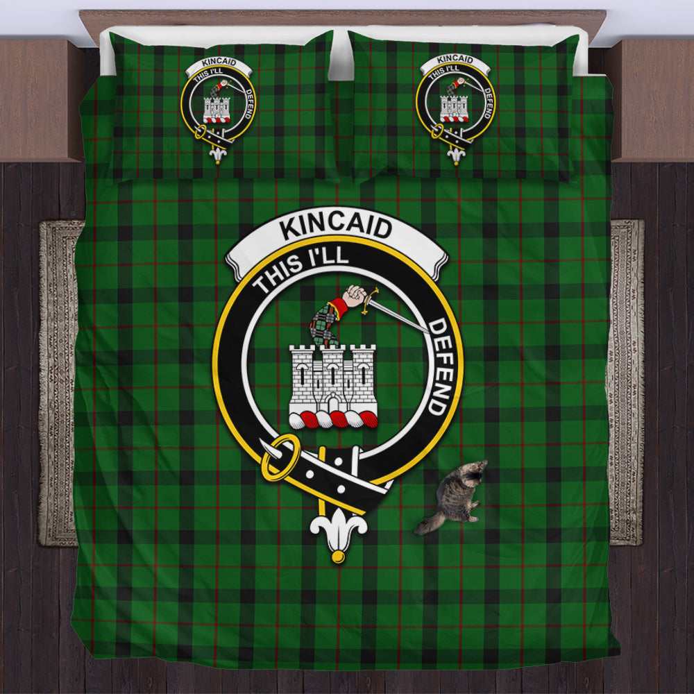 Kincaid Tartan Bedding Set with Family Crest US Bedding Set - Tartan Vibes Clothing