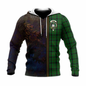 Kincaid Tartan Family Crest Knitted Hoodie Alba Gu Brath Be Brave Lion Ancient Style Unisex Knitted Pullover Hoodie - Tartan Vibes Clothing