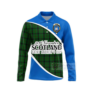 Kincaid Family Crest Tartan Long Sleeve Polo Shirt Celebrate Saint Andrew's Day in Style