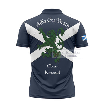 Kincaid Tartan Lion Rampant Zipper Polo Shirt Proudly Display Your Heritage with Alba Gu Brath and Clan Name