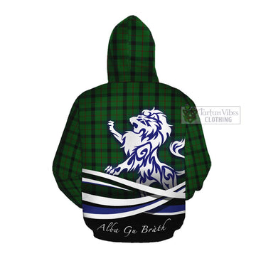 Kincaid Tartan Cotton Hoodie with Alba Gu Brath Regal Lion Emblem