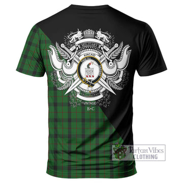 Kincaid Tartan T-Shirt with Family Crest and Military Logo Style