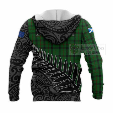 Kincaid Crest Tartan Knitted Hoodie with New Zealand Silver Fern Half Style