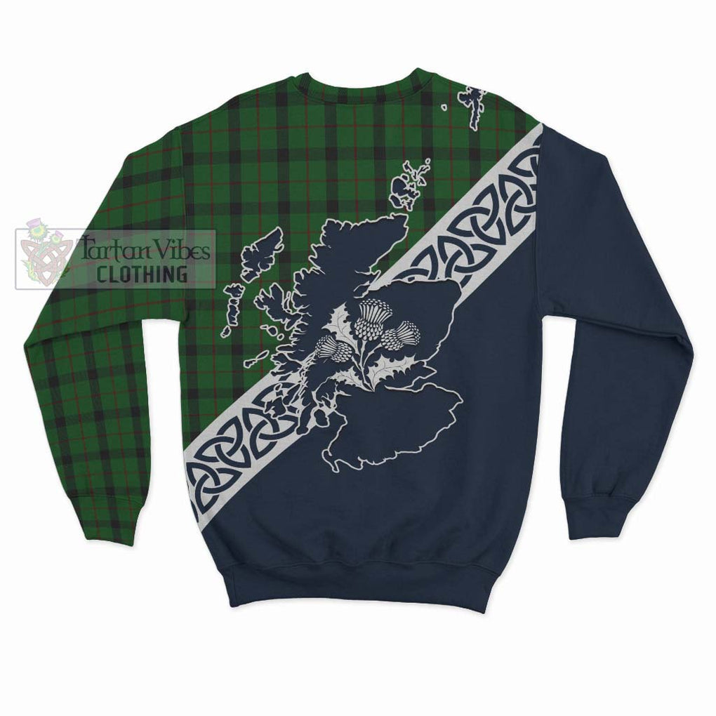 Tartan Vibes Clothing Kincaid Tartan Sweatshirt Featuring Thistle and Scotland Map