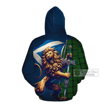 Kincaid Tartan Family Crest Cotton Hoodie with Scottish Majestic Lion