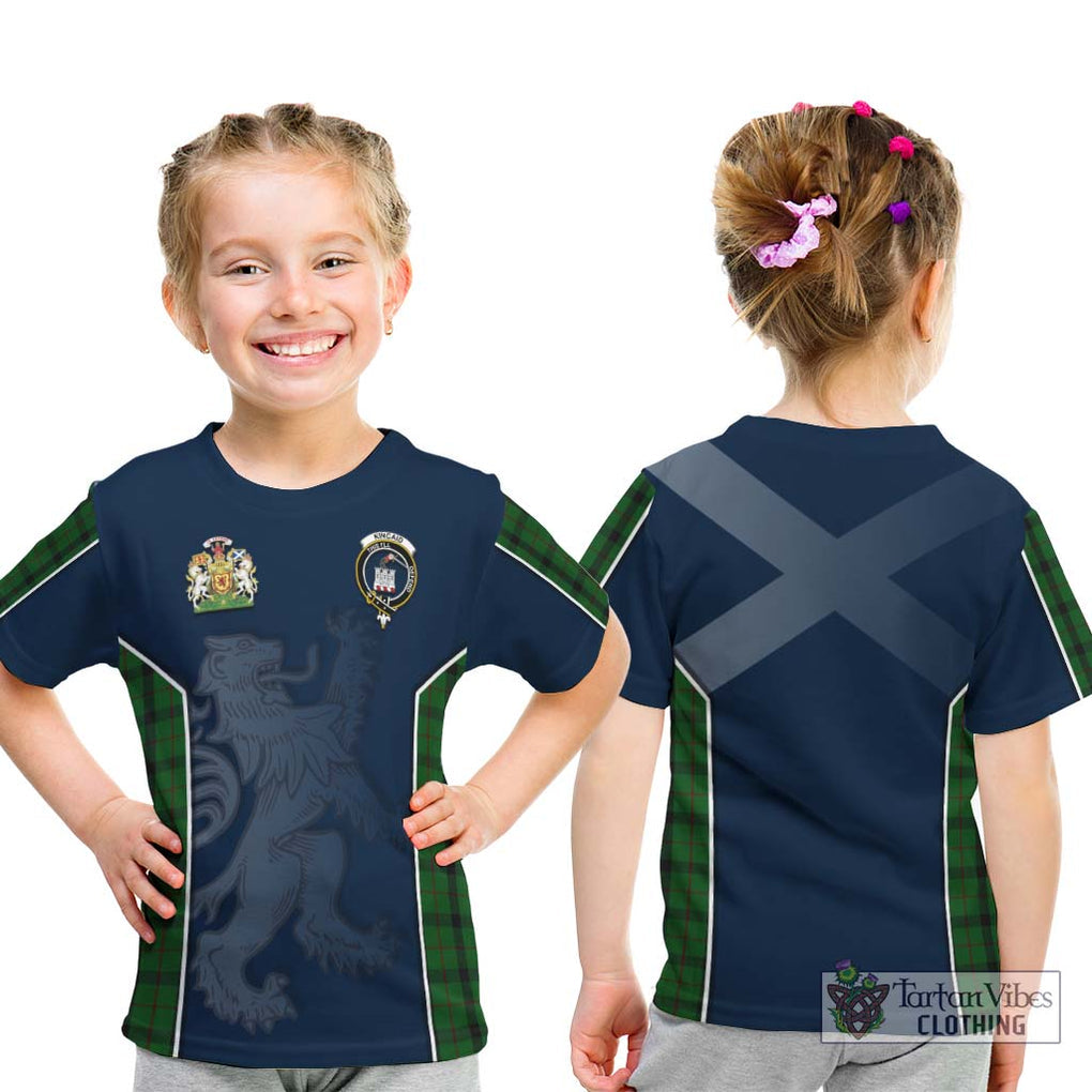 Kincaid Tartan Kid T-Shirt with Family Crest and Lion Rampant Vibes Sport Style - Tartan Vibes Clothing