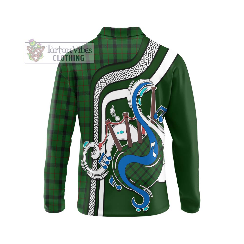 Tartan Vibes Clothing Kincaid Tartan Long Sleeve Polo Shirt with Epic Bagpipe Style