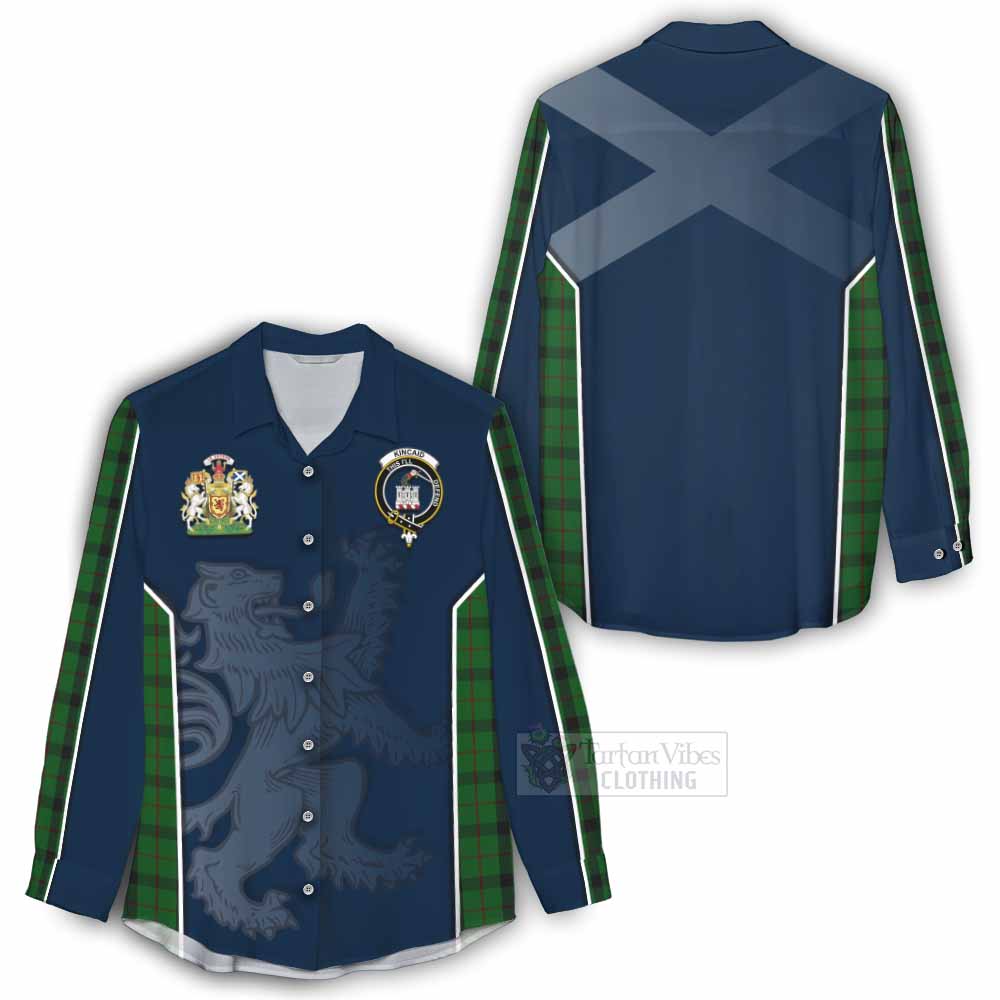 Tartan Vibes Clothing Kincaid Tartan Women's Casual Shirt with Family Crest and Lion Rampant Vibes Sport Style