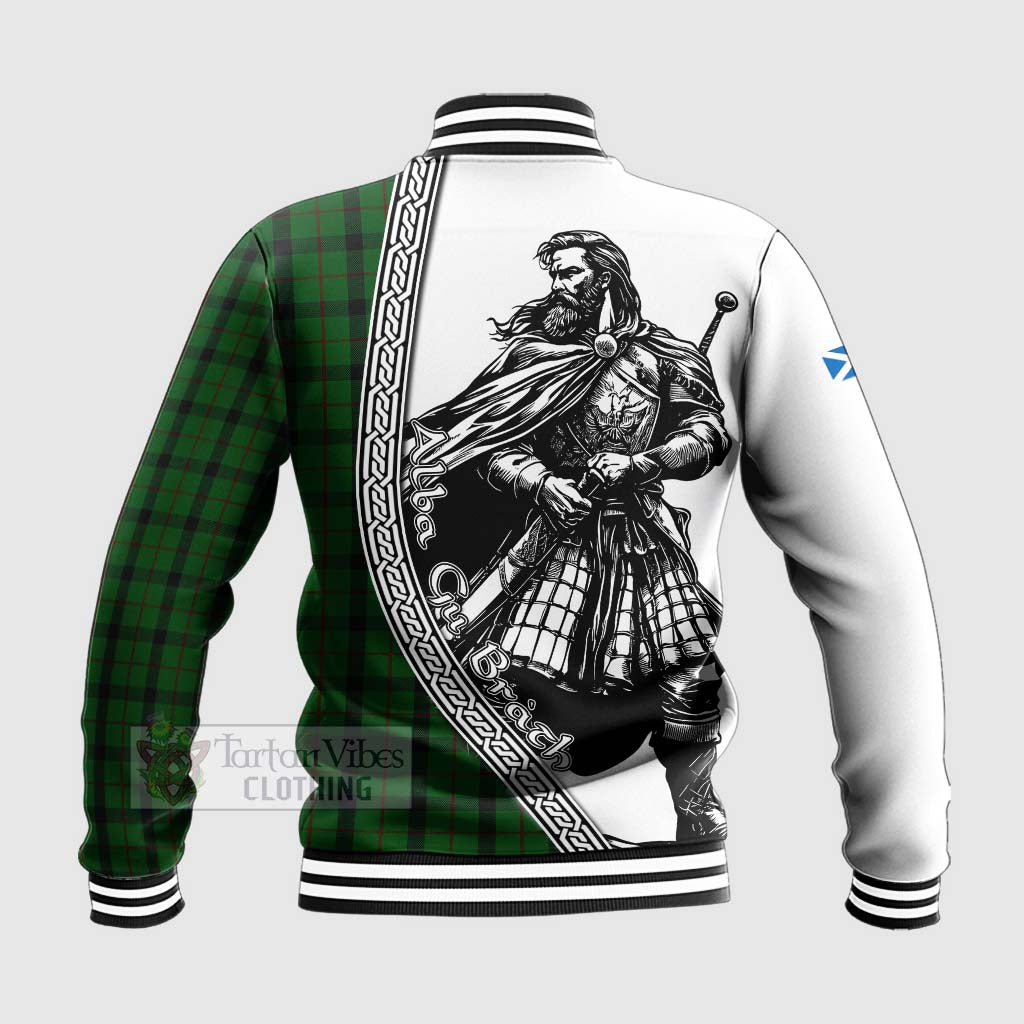 Tartan Vibes Clothing Kincaid Tartan Clan Crest Baseball Jacket with Highlander Warrior Celtic Style