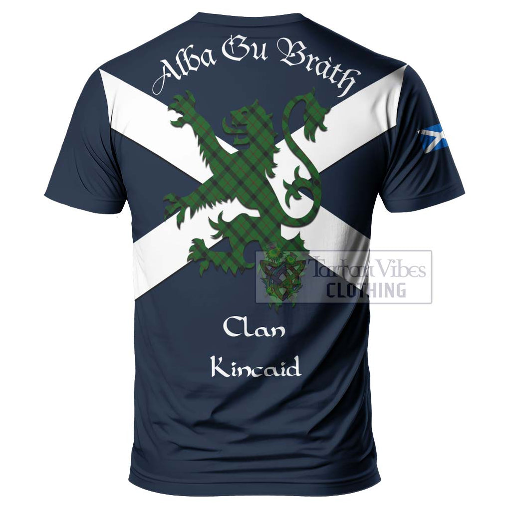 Tartan Vibes Clothing Kincaid Tartan Lion Rampant T-Shirt – Proudly Display Your Heritage with Alba Gu Brath and Clan Name