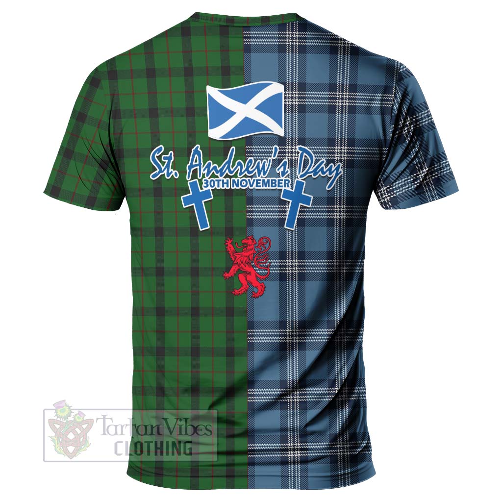 Tartan Vibes Clothing Kincaid Tartan T-Shirt Happy St. Andrew's Day Half Tartan Style