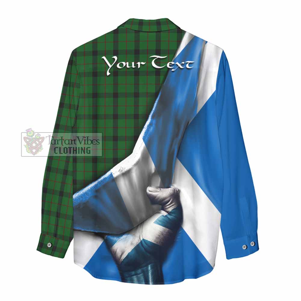 Tartan Vibes Clothing Kincaid Tartan Women's Casual Shirt with Family Crest Scotland Patriotic Style