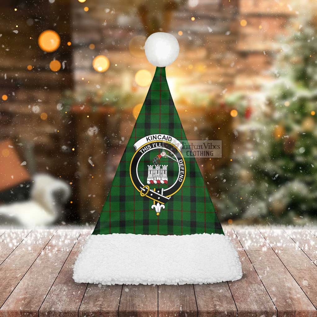 Tartan Vibes Clothing Kincaid Tartan Christmas Santa Hats with Family Crest