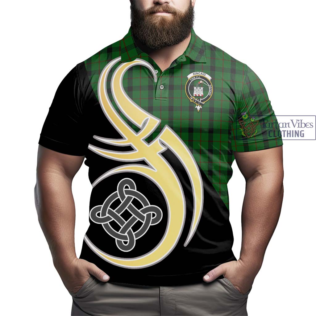 Kincaid Tartan Polo Shirt with Family Crest and Celtic Symbol Style - Tartan Vibes Clothing