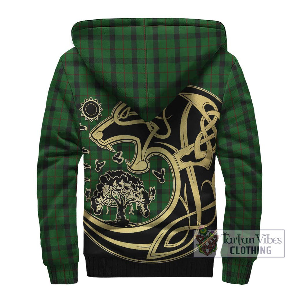 Kincaid Tartan Sherpa Hoodie with Family Crest Celtic Wolf Style - Tartan Vibes Clothing