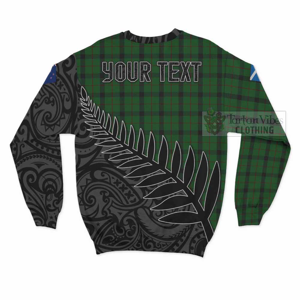 Tartan Vibes Clothing Kincaid Crest Tartan Sweatshirt with New Zealand Silver Fern Half Style