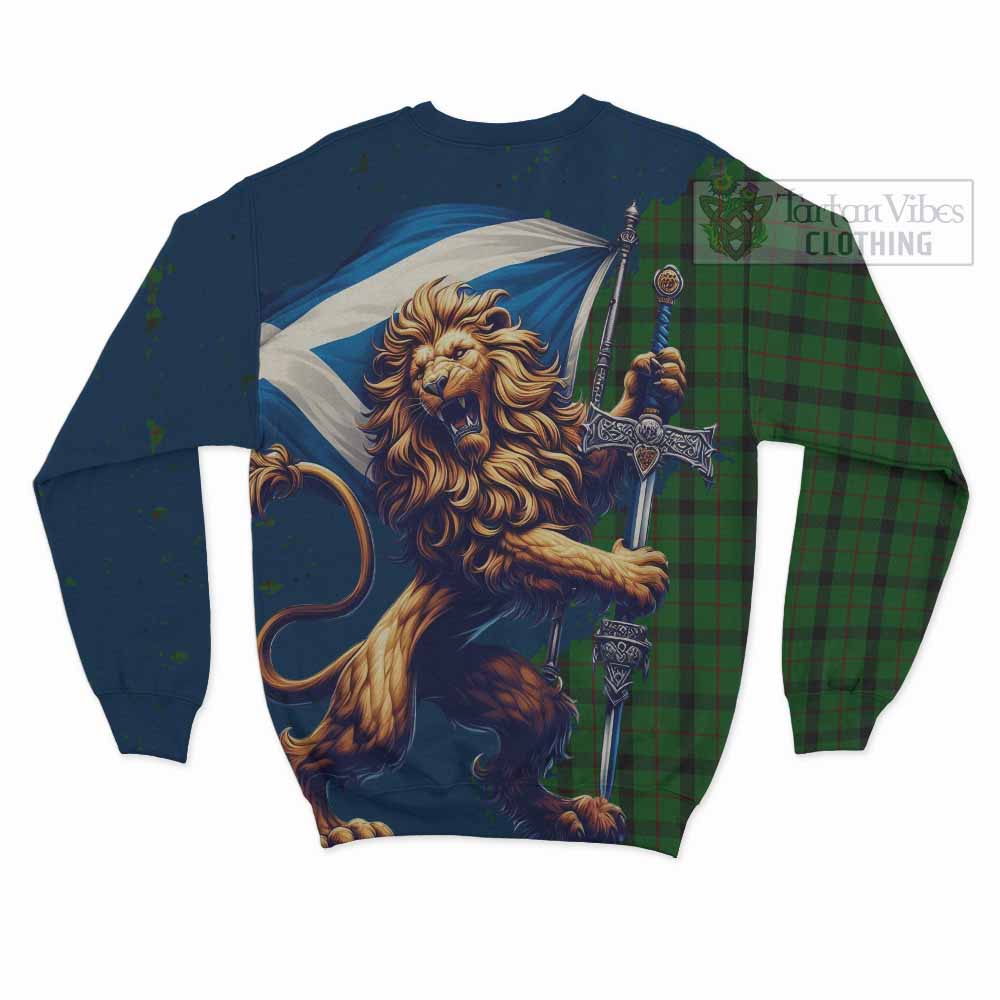 Tartan Vibes Clothing Kincaid Tartan Family Crest Sweatshirt with Scottish Majestic Lion