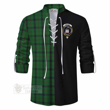 Kincaid Tartan Ghillie Kilt Shirt with Family Crest and Half Of Me Style