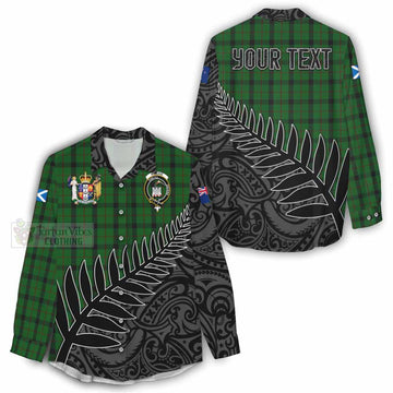 Kincaid Crest Tartan Women's Casual Shirt with New Zealand Silver Fern Half Style