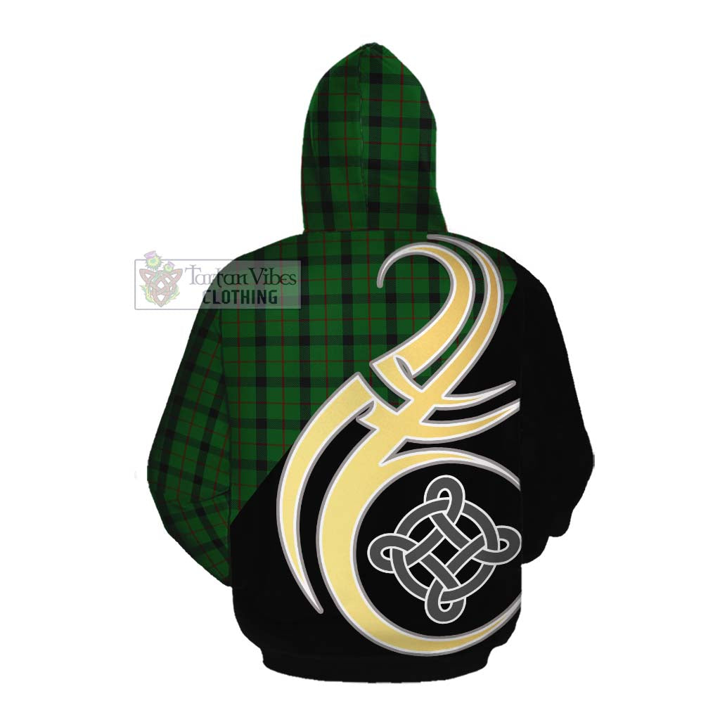 Tartan Vibes Clothing Kincaid Tartan Cotton Hoodie with Family Crest and Celtic Symbol Style