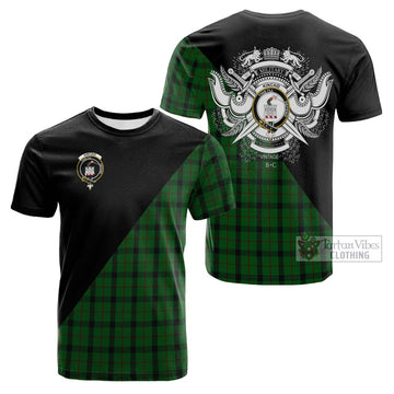 Kincaid Tartan Cotton T-shirt with Family Crest and Military Logo Style