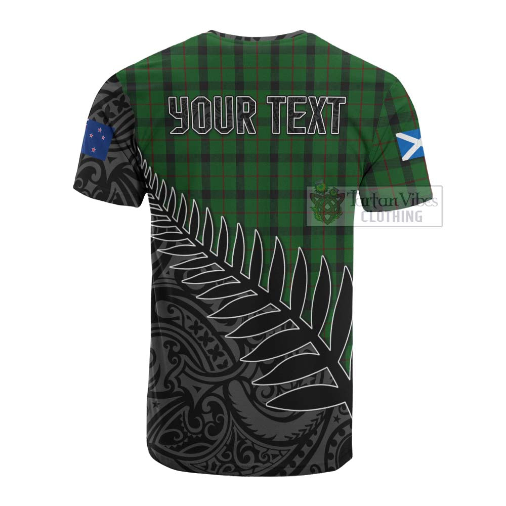 Tartan Vibes Clothing Kincaid Crest Tartan Cotton T-shirt with New Zealand Silver Fern Half Style