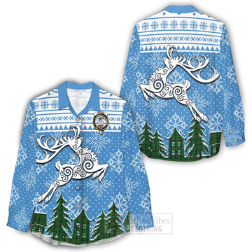 Kincaid Clan Christmas Women's Casual Shirt Celtic Reindeer Style