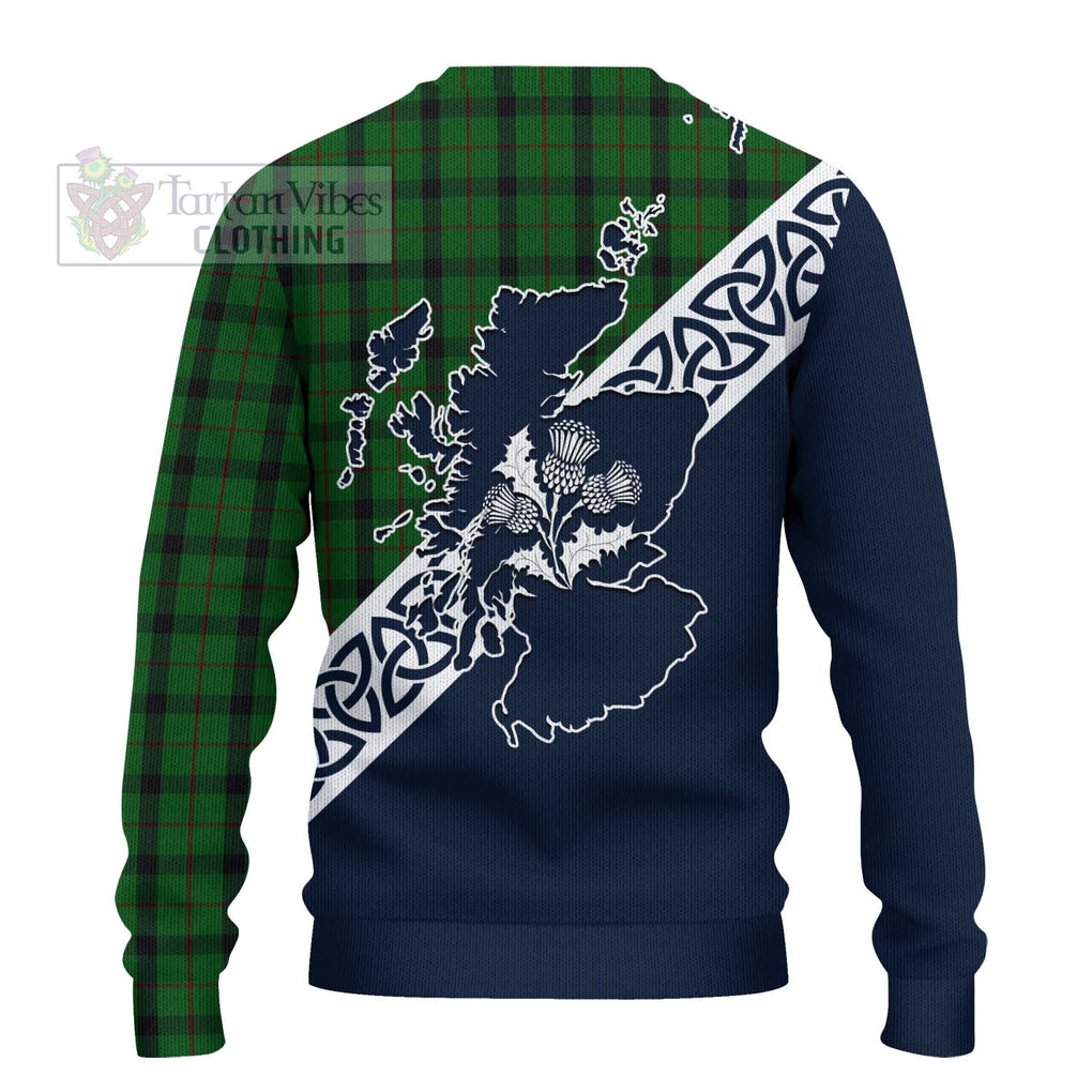 Tartan Vibes Clothing Kincaid Tartan Knitted Sweater Featuring Thistle and Scotland Map