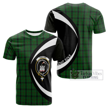 Kincaid Tartan Cotton T-shirt with Family Crest Circle Style