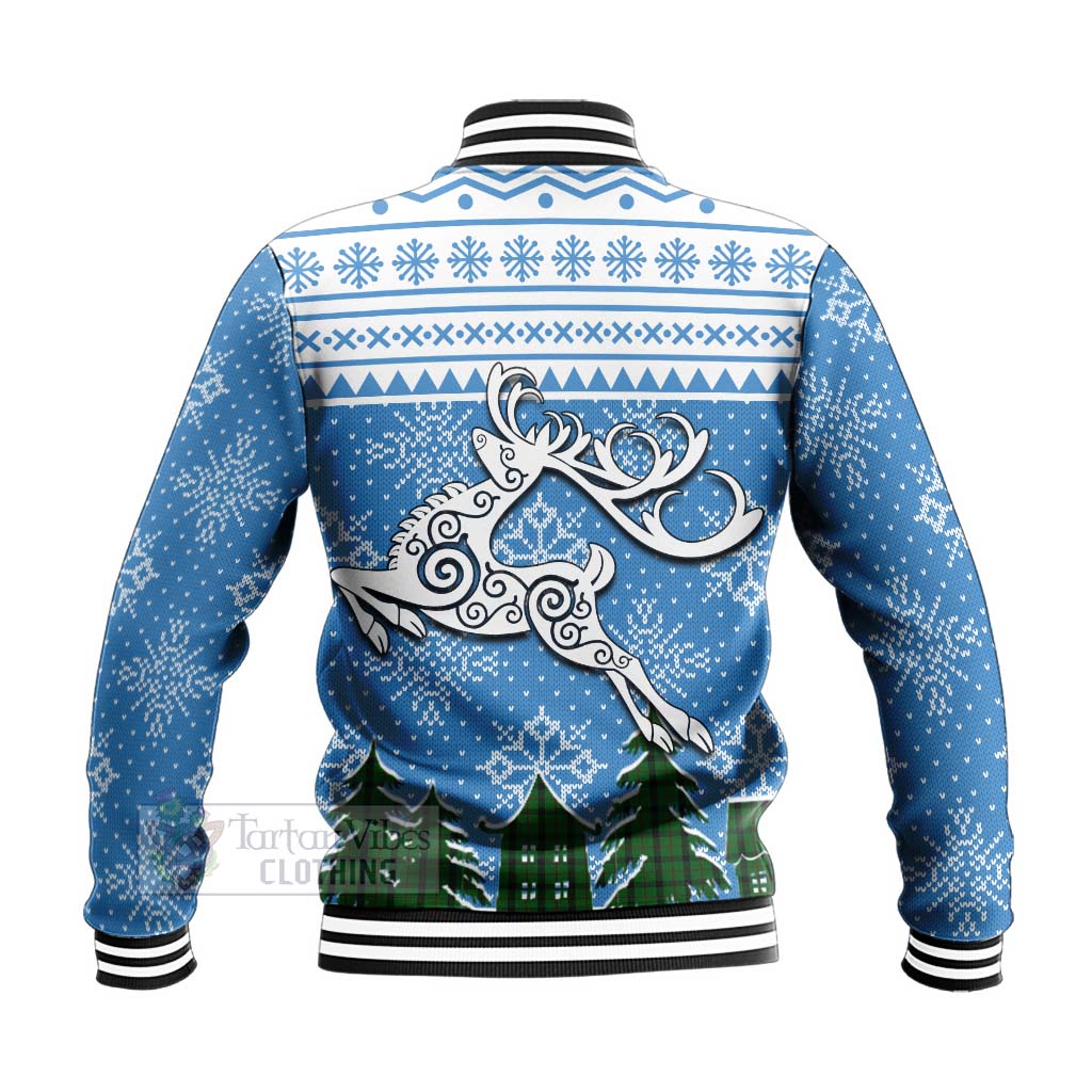 Tartan Vibes Clothing Kincaid Clan Christmas Baseball Jacket Celtic Reindeer Style