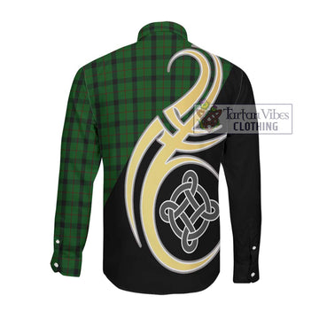 Kincaid Tartan Long Sleeve Button Shirt with Family Crest and Celtic Symbol Style