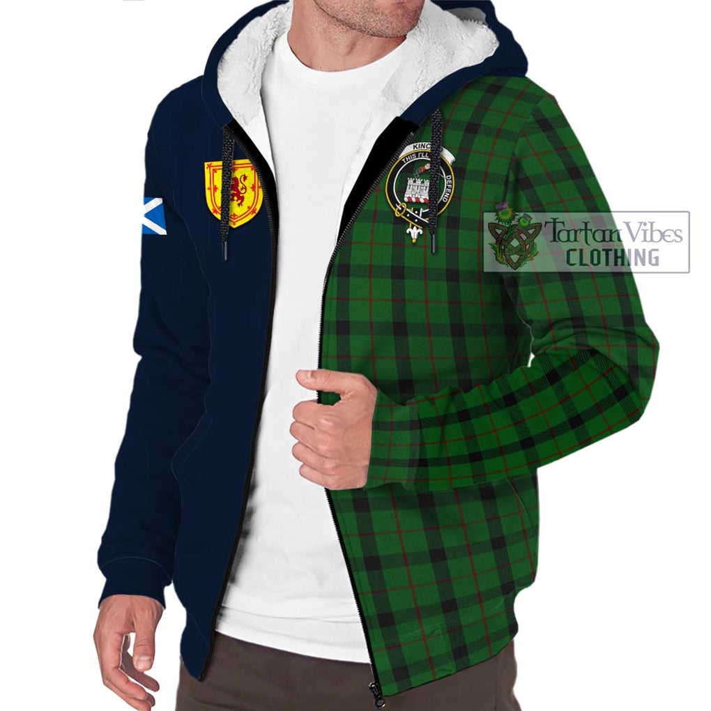 Tartan Vibes Clothing Kincaid Tartan Sherpa Hoodie with Scottish Lion Royal Arm Half Style